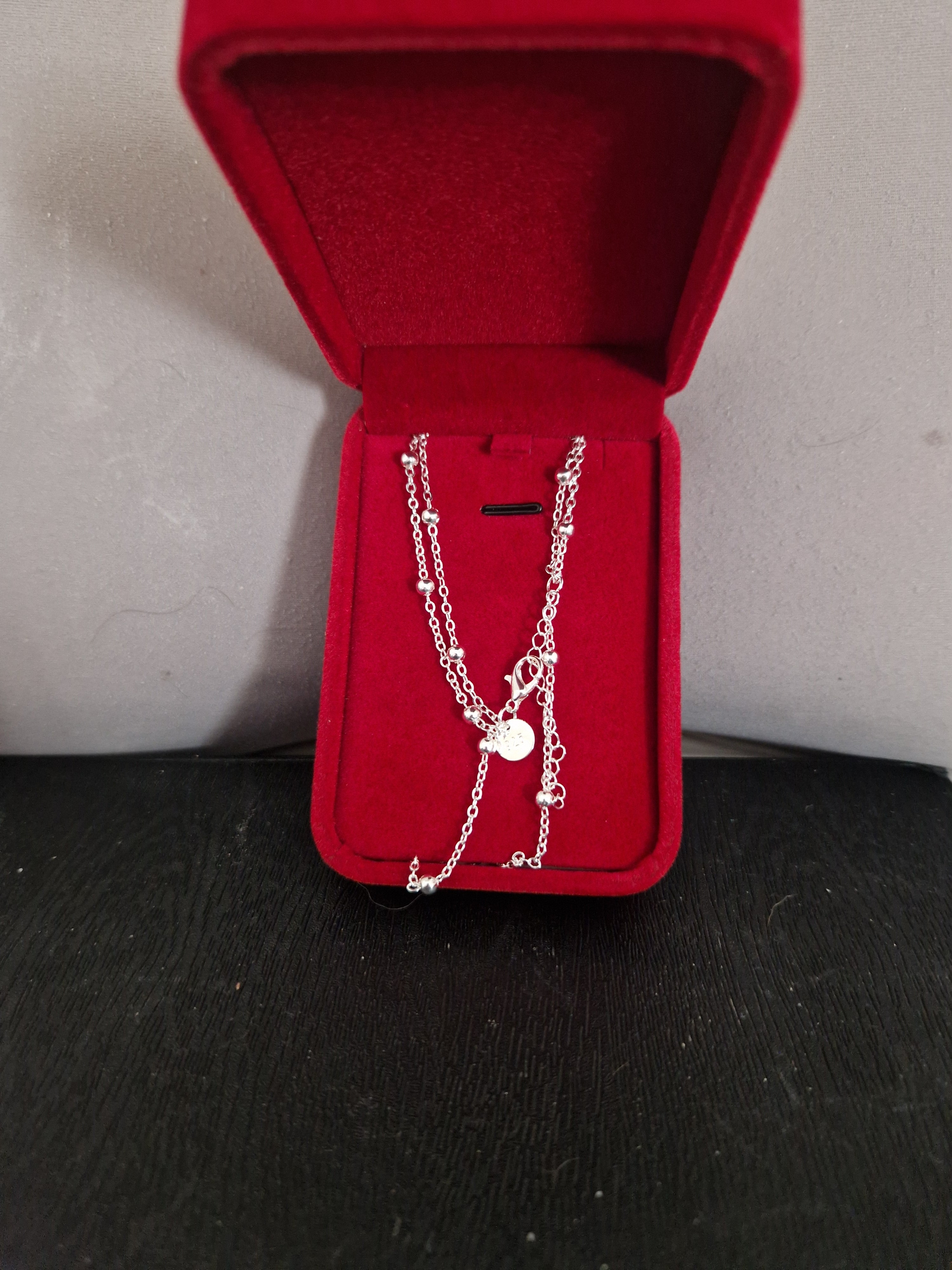 A Solid Hallmarked 925 Silver Double Chain Bracelet.