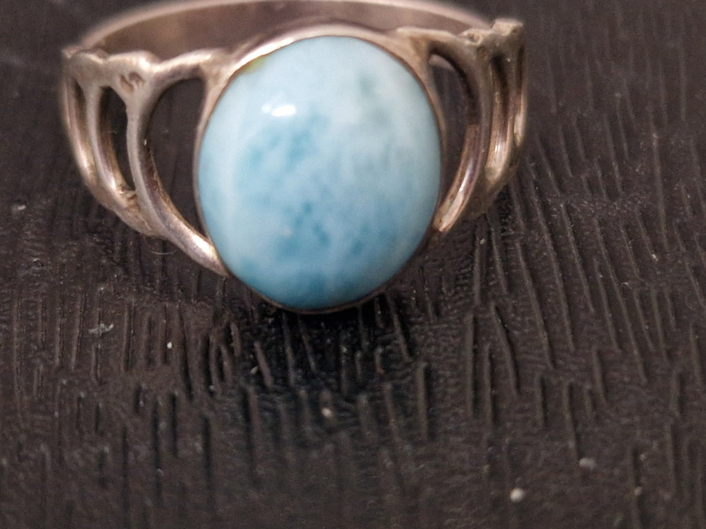 A Larimar 925 Sterling Silver Hallmarked. Ring Size is S/T