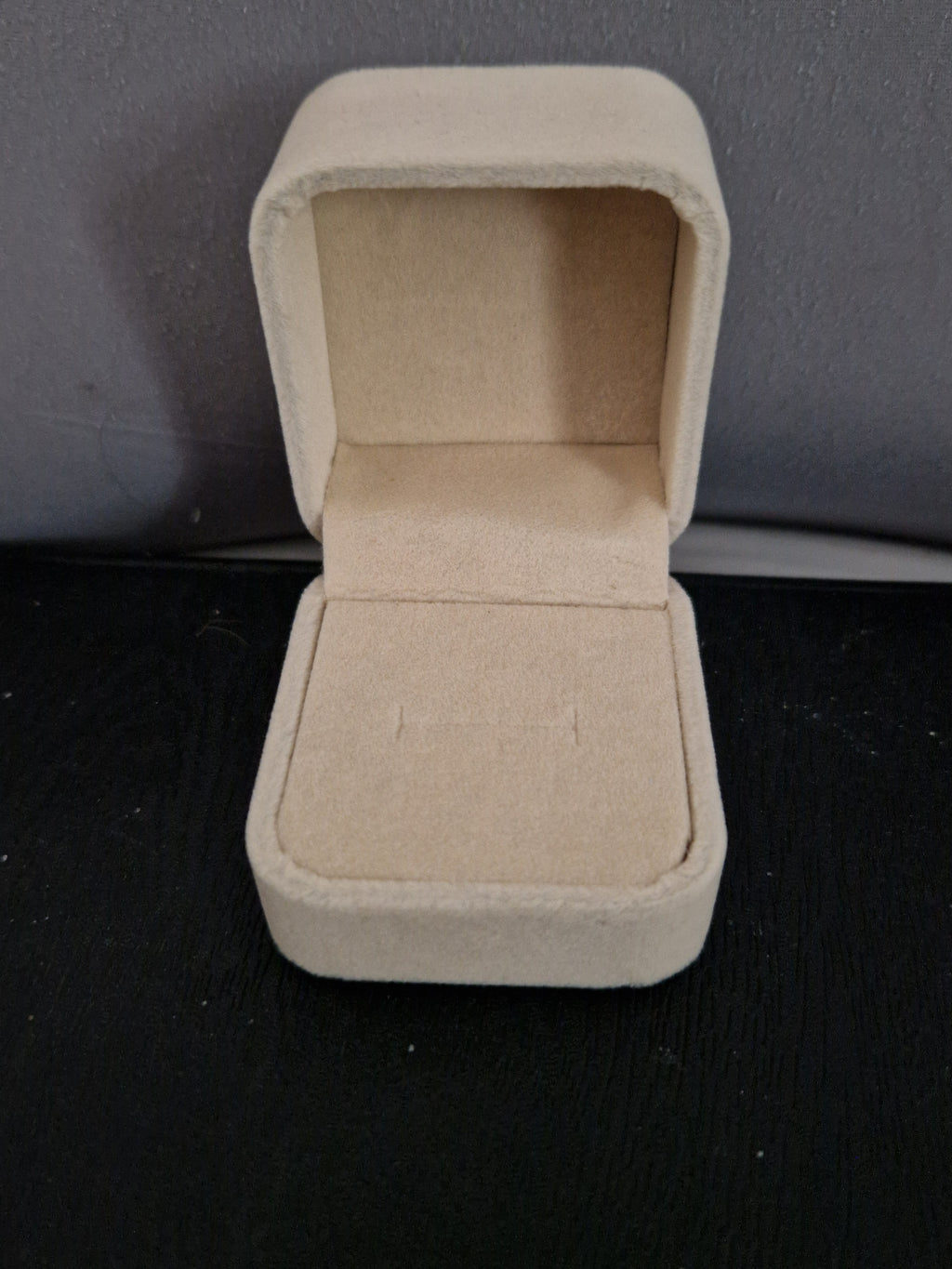 A Empty velvet Ring Box.