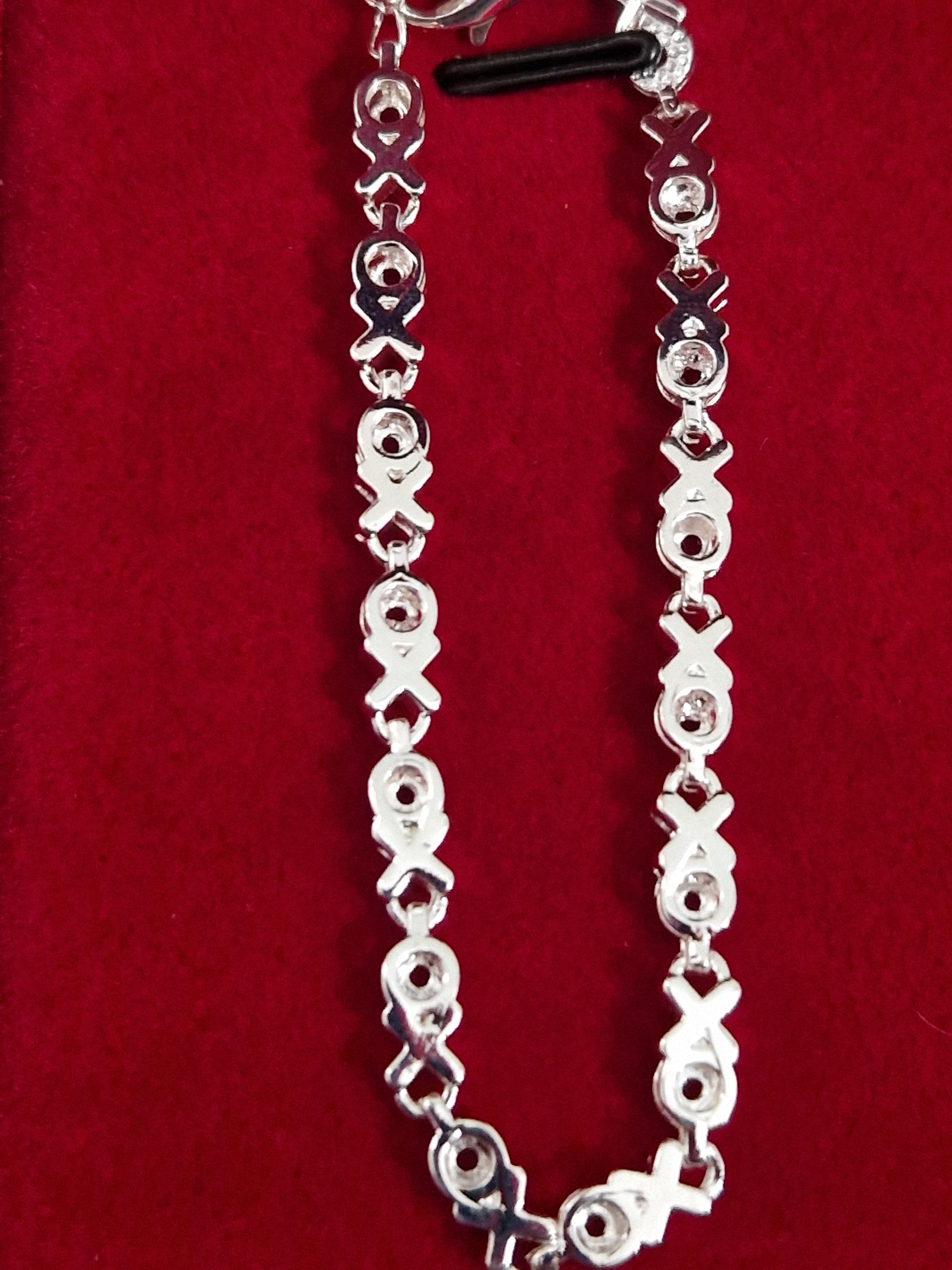 A Noughts and Crosses Hallmarked 925 Solid Silver  Bracelet.