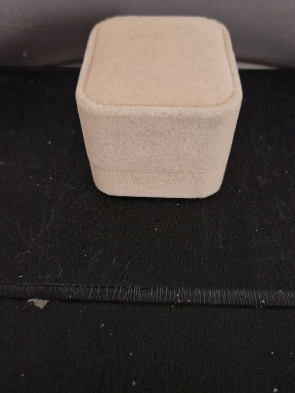 A Empty velvet Ring Box.